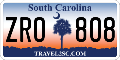 SC license plate ZRO808