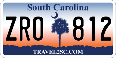 SC license plate ZRO812