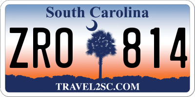 SC license plate ZRO814