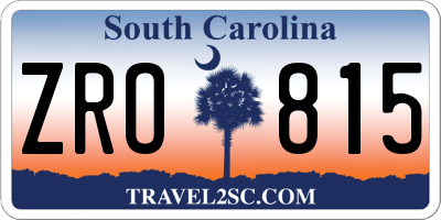 SC license plate ZRO815