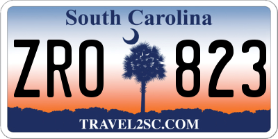 SC license plate ZRO823