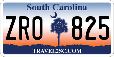 SC license plate ZRO825