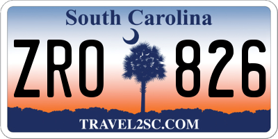 SC license plate ZRO826