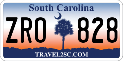SC license plate ZRO828