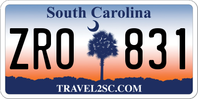 SC license plate ZRO831