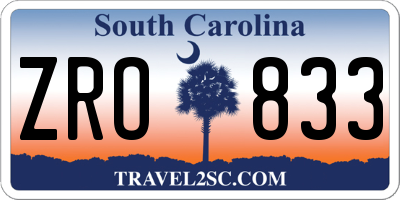 SC license plate ZRO833