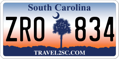 SC license plate ZRO834