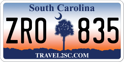 SC license plate ZRO835