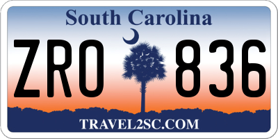 SC license plate ZRO836