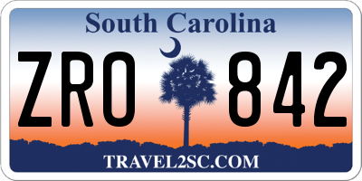 SC license plate ZRO842