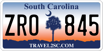 SC license plate ZRO845