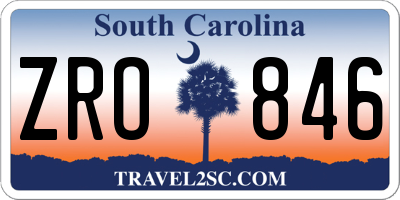 SC license plate ZRO846