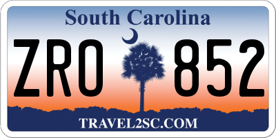 SC license plate ZRO852