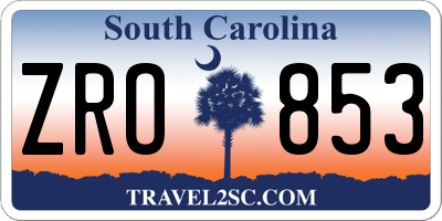SC license plate ZRO853