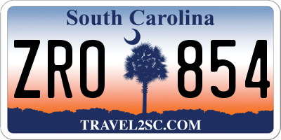 SC license plate ZRO854