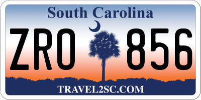 SC license plate ZRO856