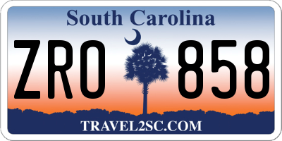 SC license plate ZRO858