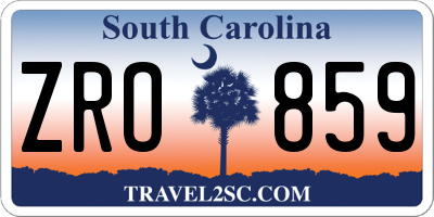SC license plate ZRO859