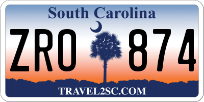 SC license plate ZRO874