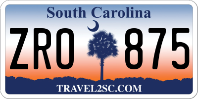 SC license plate ZRO875