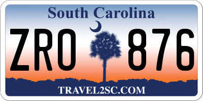 SC license plate ZRO876