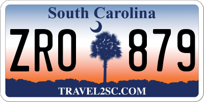 SC license plate ZRO879