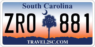 SC license plate ZRO881