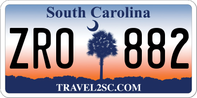 SC license plate ZRO882