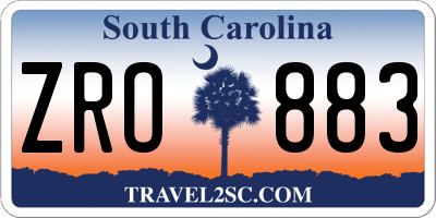 SC license plate ZRO883