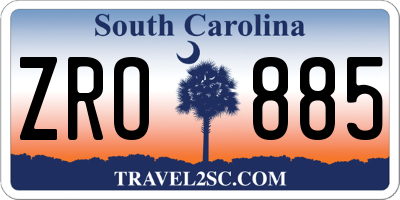 SC license plate ZRO885