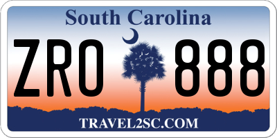 SC license plate ZRO888