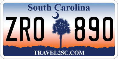 SC license plate ZRO890