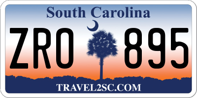 SC license plate ZRO895