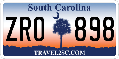 SC license plate ZRO898