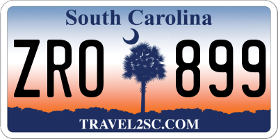 SC license plate ZRO899