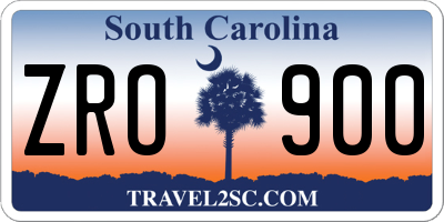 SC license plate ZRO900