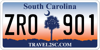 SC license plate ZRO901
