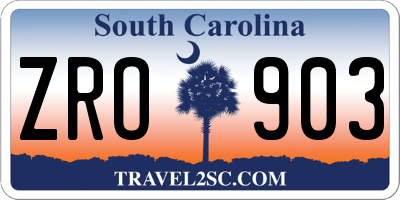SC license plate ZRO903