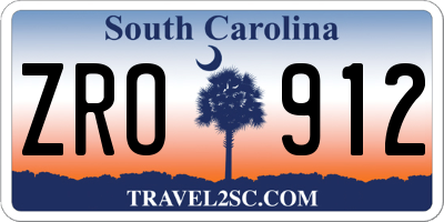 SC license plate ZRO912