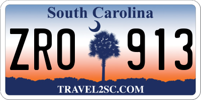 SC license plate ZRO913