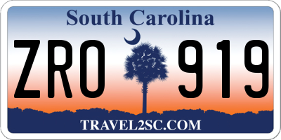 SC license plate ZRO919