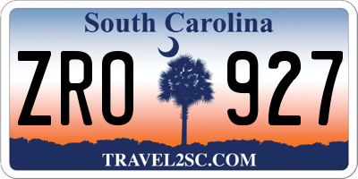 SC license plate ZRO927