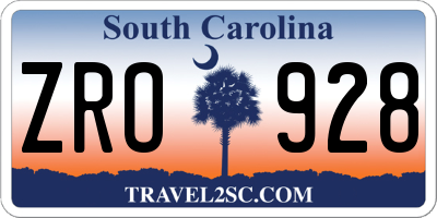 SC license plate ZRO928