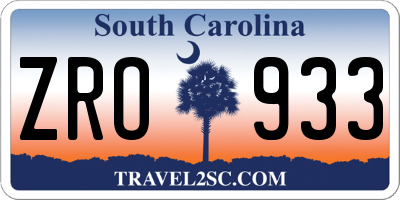 SC license plate ZRO933