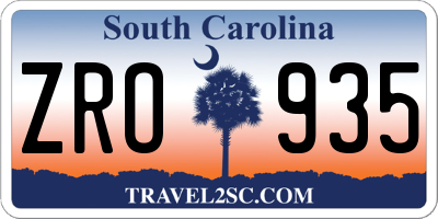 SC license plate ZRO935