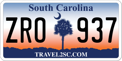 SC license plate ZRO937