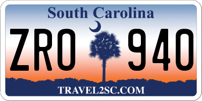 SC license plate ZRO940