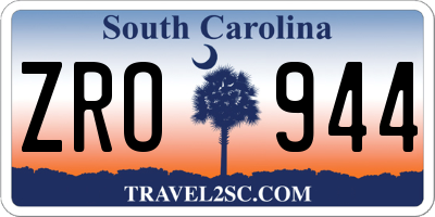 SC license plate ZRO944