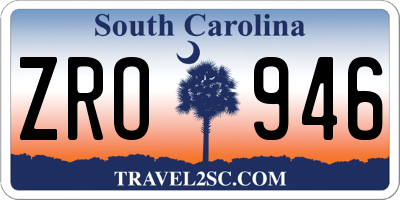SC license plate ZRO946