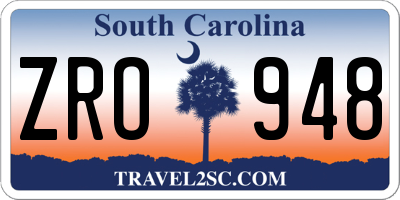 SC license plate ZRO948